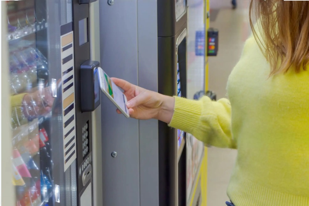 Grab Smart Vending machine serving a busy building
