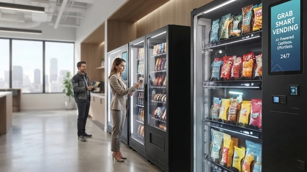 Grab Smart Vending machine on a corporate campus
