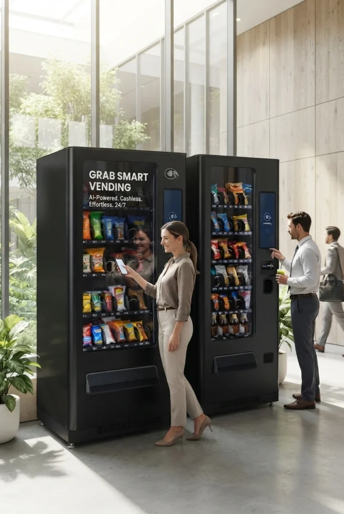 Grab Smart Vending machine in a corporate office break area
